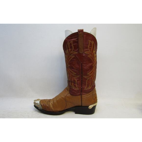 Cuadra Mens Size 7.5 D Brown Leather Ostrich Metal Cap Toe Cowboy Western Boots main image 12